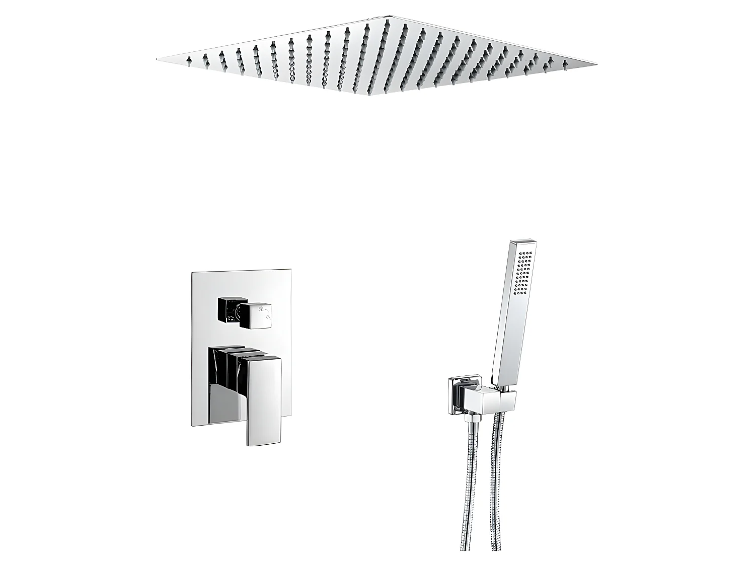 Conjunto de ducha empotrada a ras de techo ACTON cromado