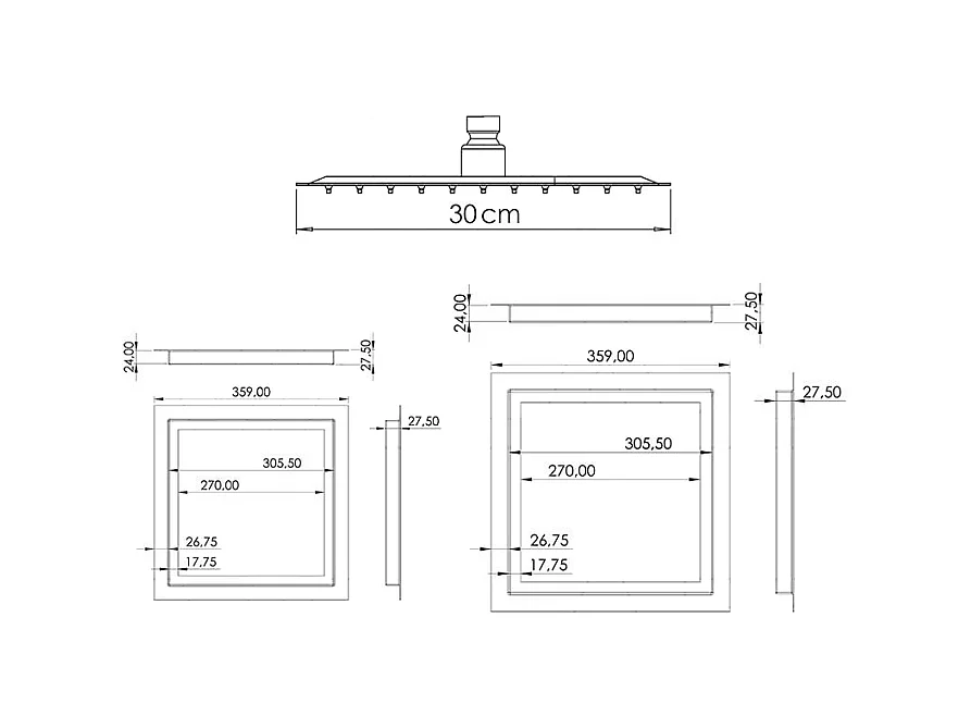 Kit de douche thermostatique à encastrer TILSO chromé