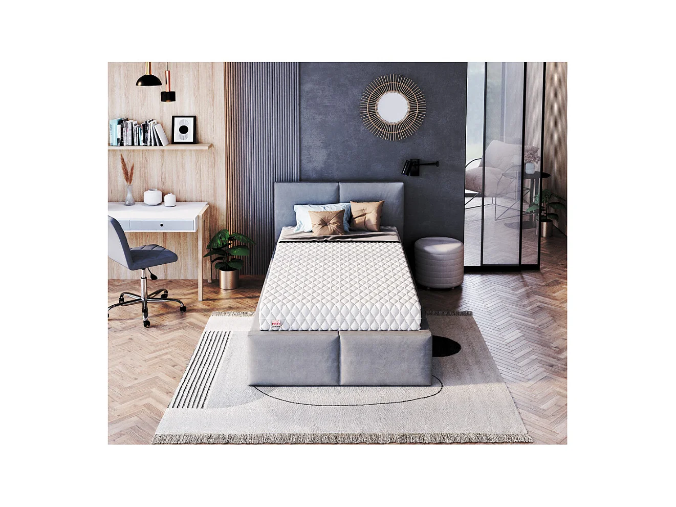 Matelas  BRESSO en Mousse HR - Mi Ferme - Epaisseur 10 cm