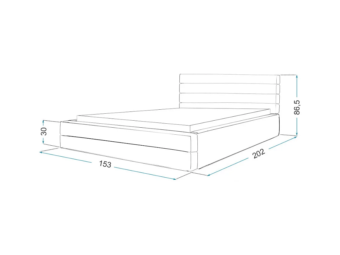 LIT COFFRE VIRGINIA 140x190 - Sommier inclus Crème
