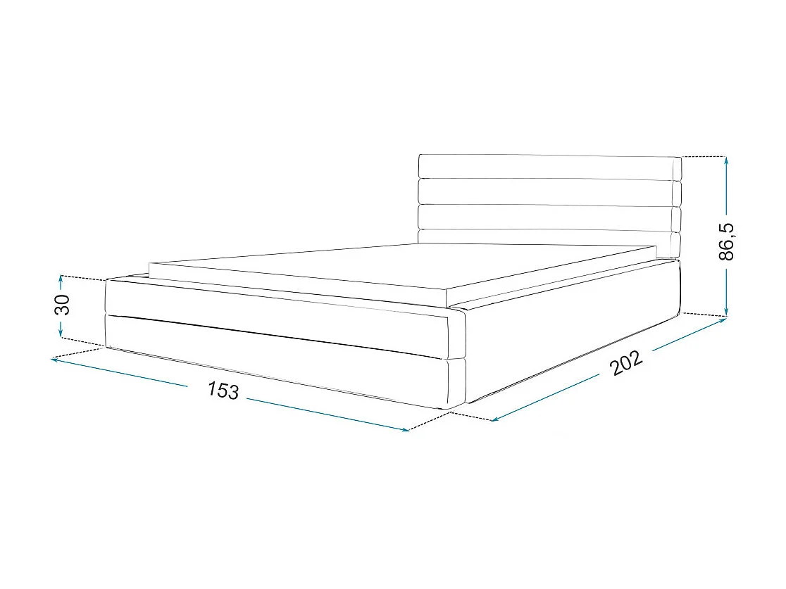 LIT COFFRE VIRGINIA 140x190 - Sommier inclus Crème