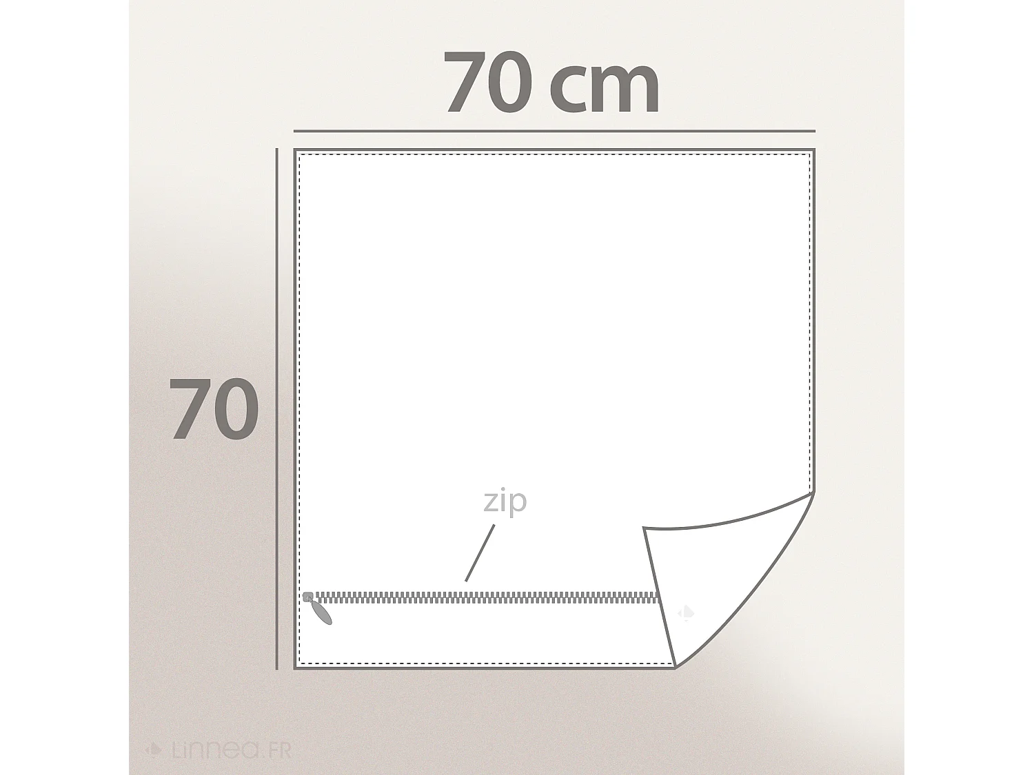 Housse de coussin 70x70 cm BALOO blanc Naturel