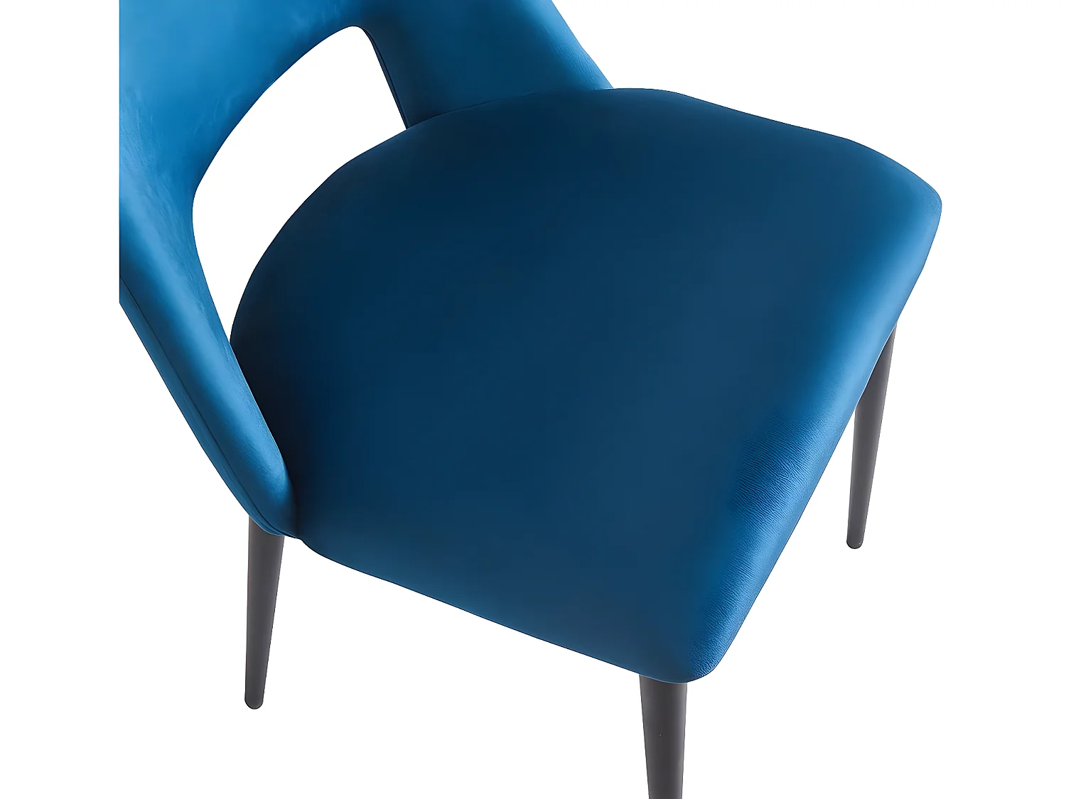 Lot de 2 Chaises en velours "Fedora" - Bleu foncé