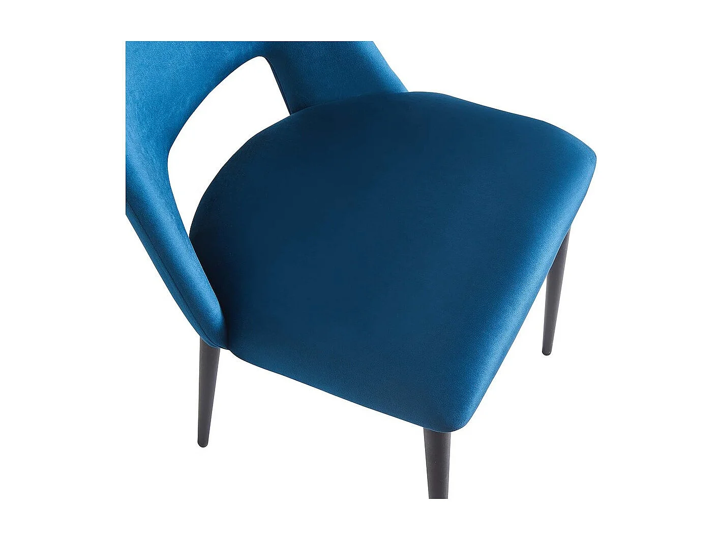 Eetkamerstoelen set 2 stuks stoelen velours fluweel "Fedora" - Blauw Donkerblauw