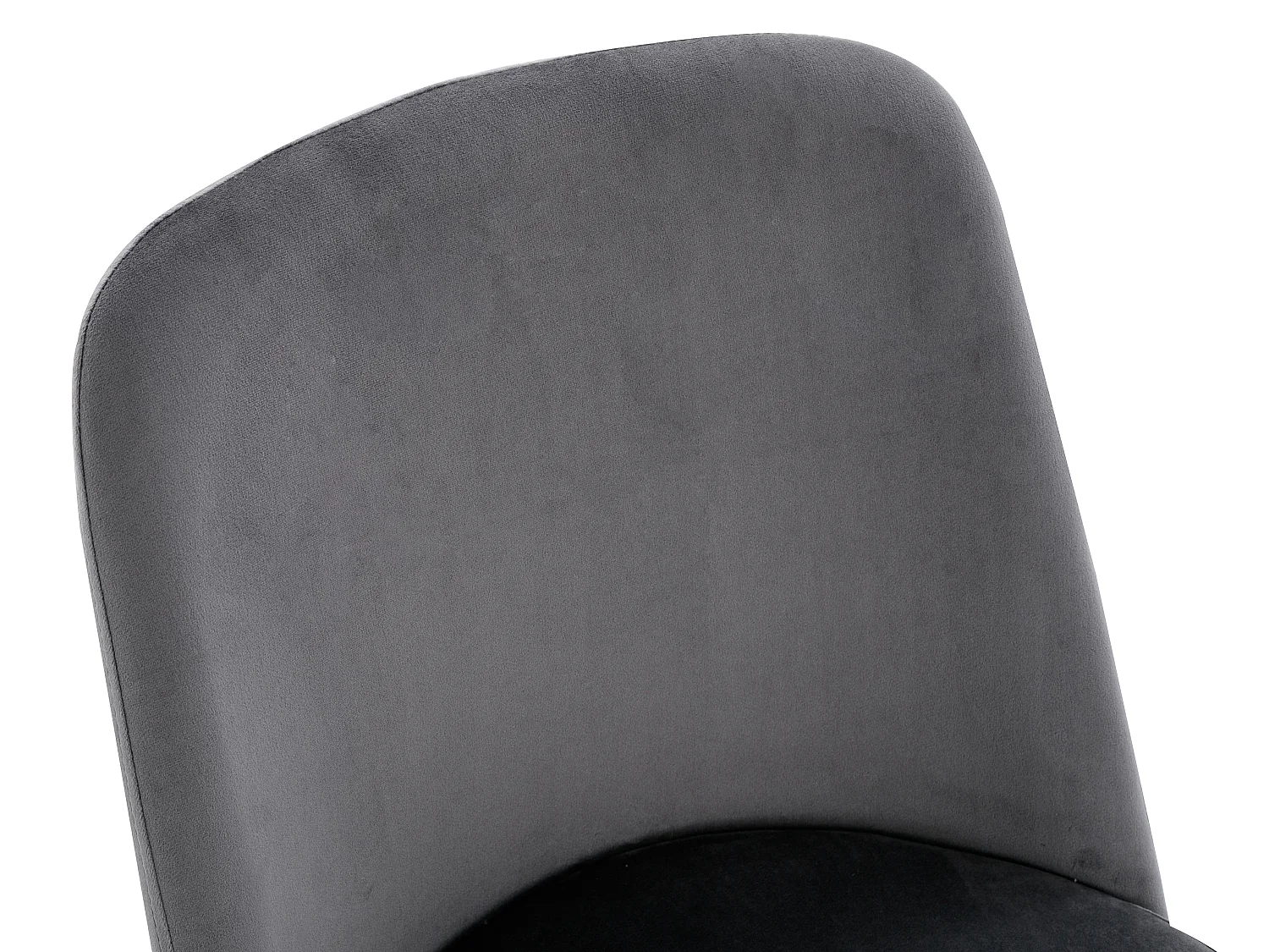 Lot de 2 chaises en velours et métal effet bois - Gris - MINAGRI
