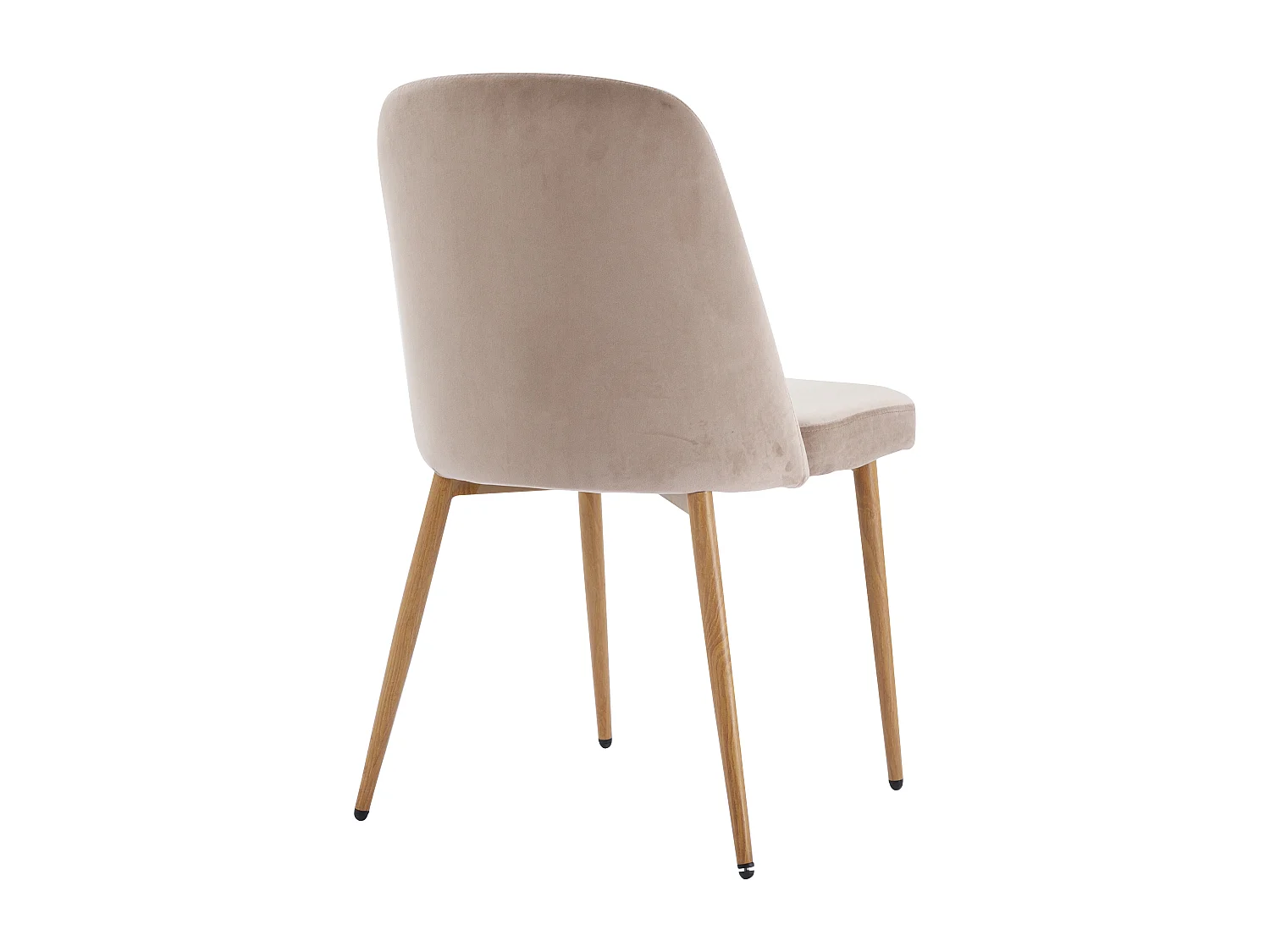 Set van 2 stoelen van velours en metaal met houteffect - Beige - MINAGRI