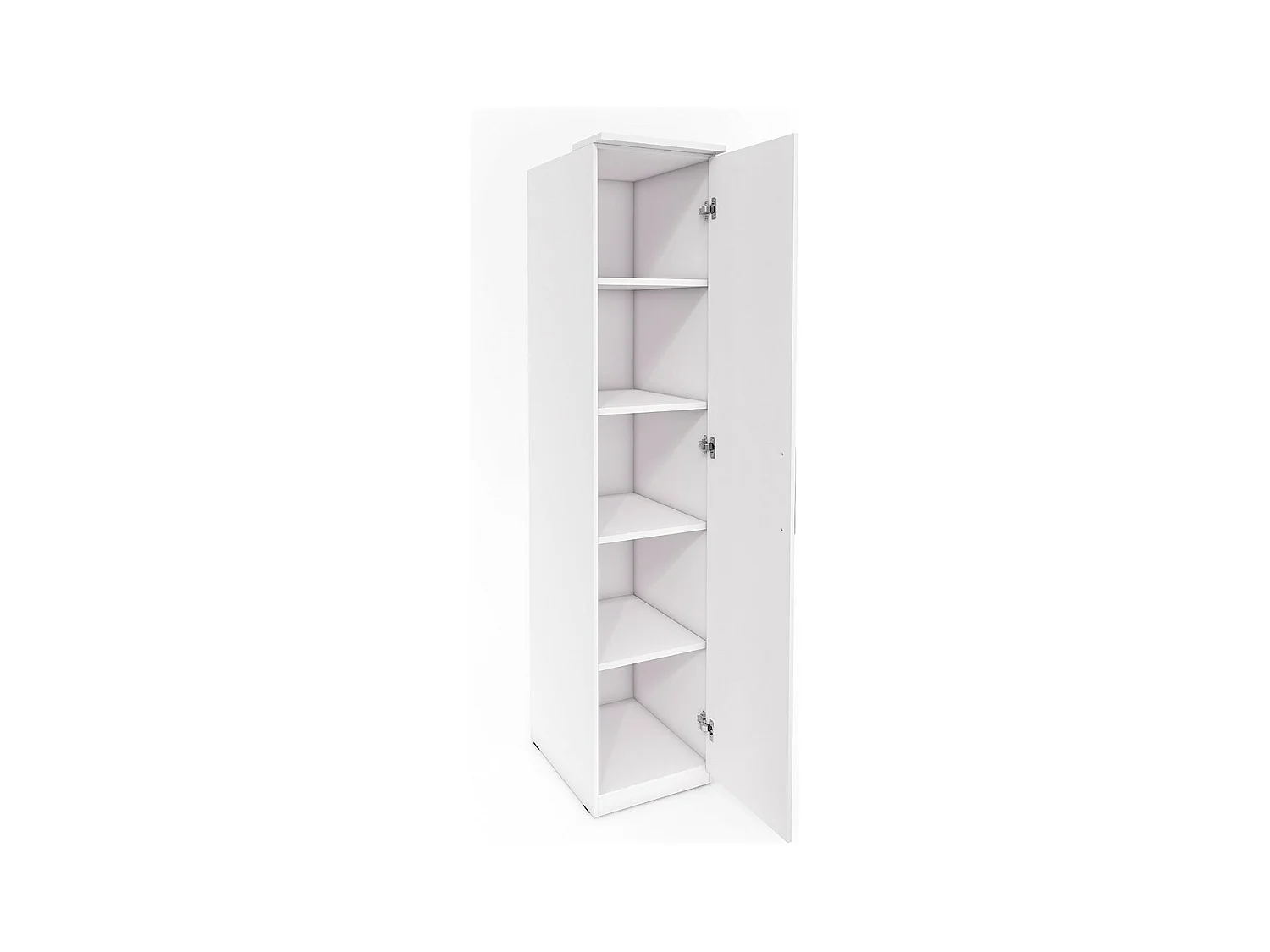Armoire 1 porte avec miroir pour dressing collection MODULO coloris blanc avec LED incluses.