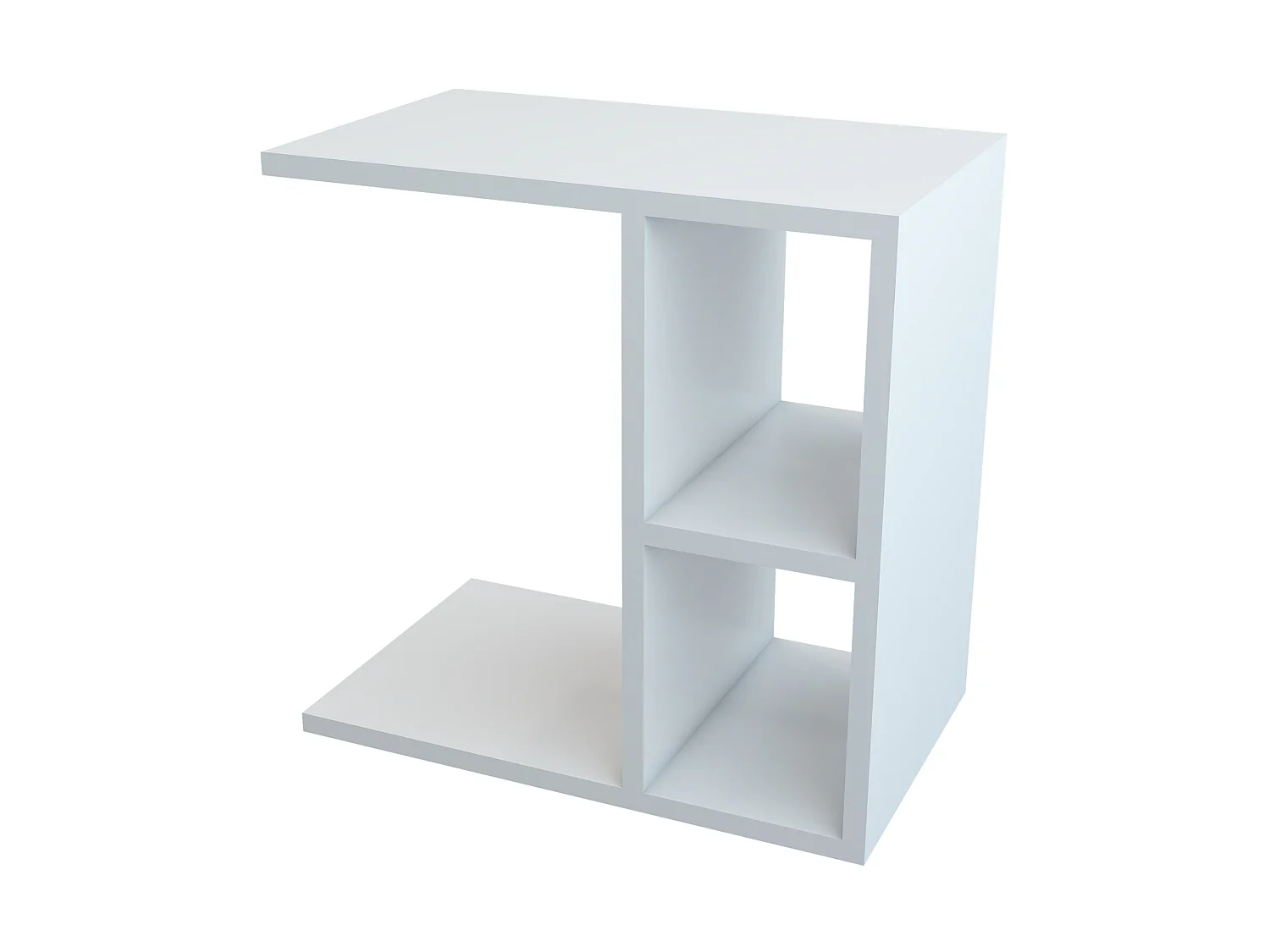 Table d'appoint rectangualire Ravnsborg avec 2 compartiments de stockage 50 x 50 x 30 cm blanc [en.casa]