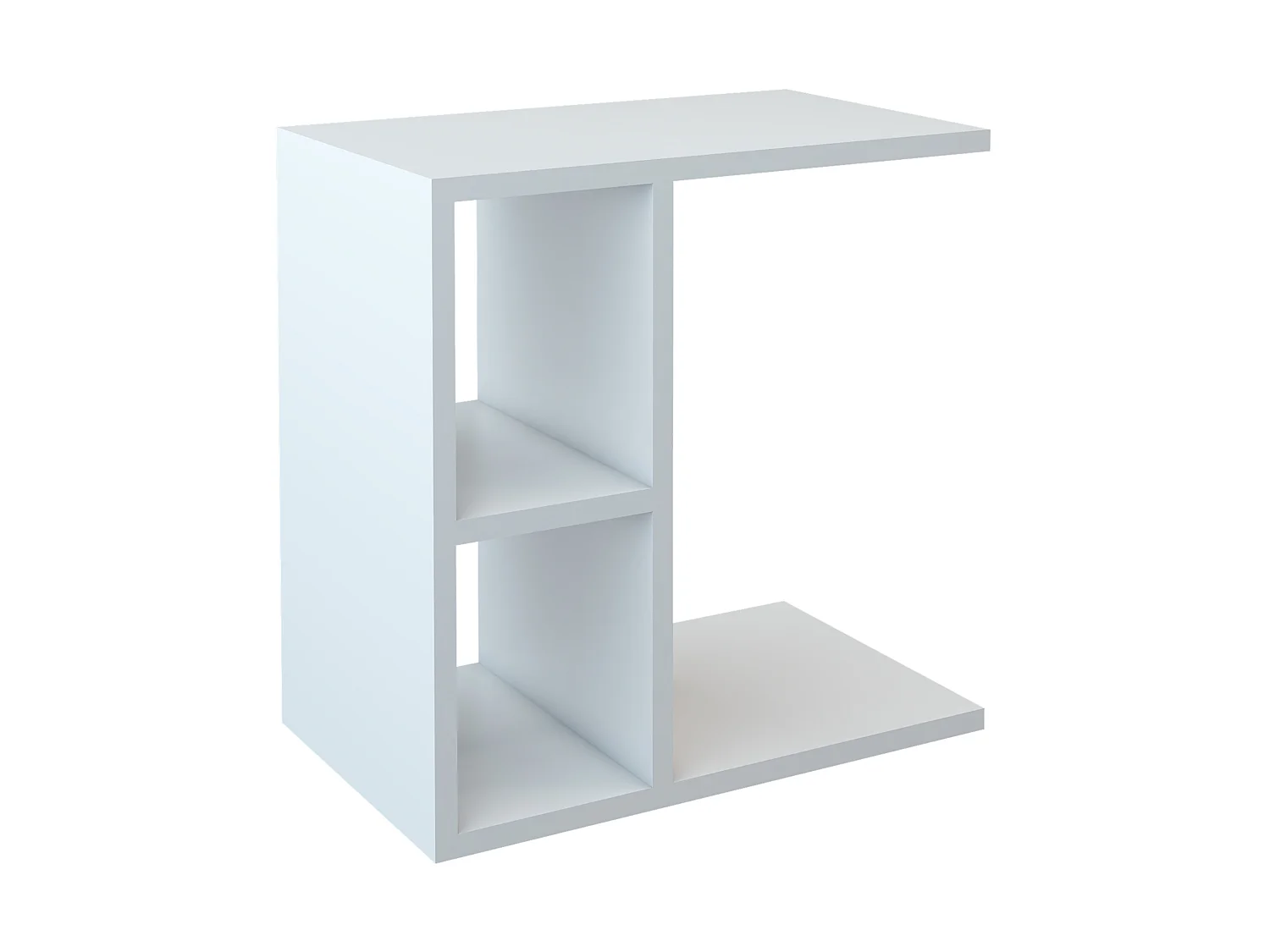 Table d'appoint rectangualire Ravnsborg avec 2 compartiments de stockage 50 x 50 x 30 cm blanc [en.casa]