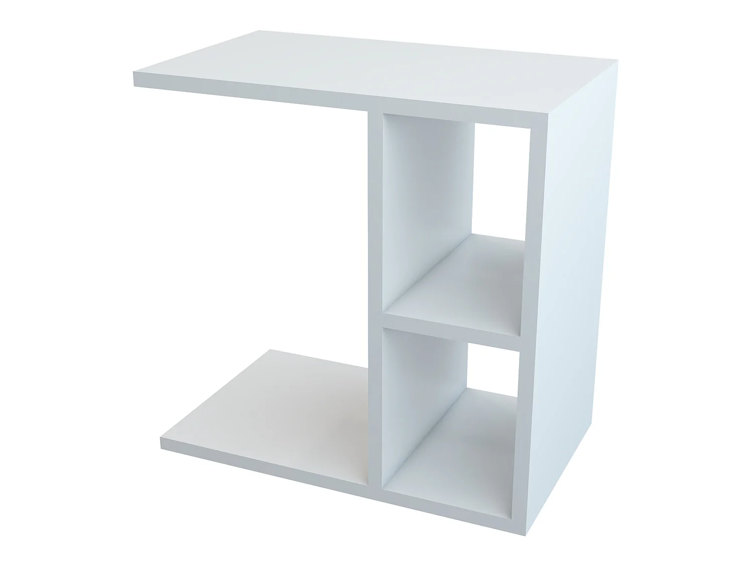 Table d'appoint rectangualire Ravnsborg avec 2 compartiments de stockage 50 x 50 x 30 cm blanc [en.casa]