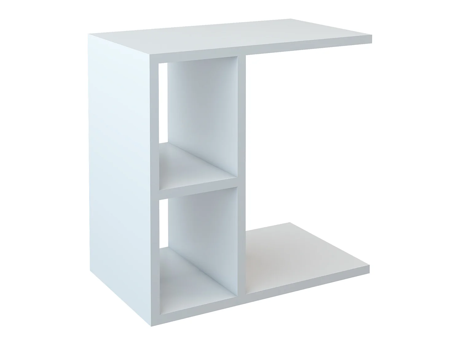 Table d'appoint rectangualire Ravnsborg avec 2 compartiments de stockage 50 x 50 x 30 cm blanc [en.casa]