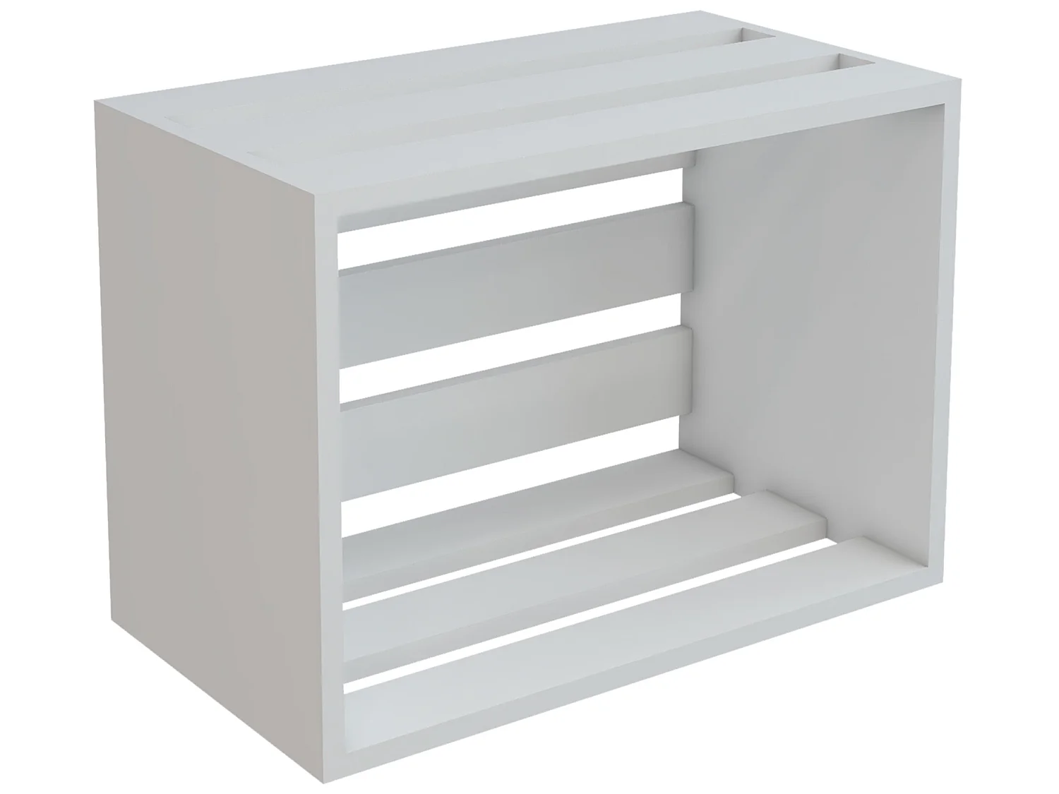 Table d'appoint rectangulaire Rønde boîte de stockage 43 x 64 x 33 cm blanc [en.casa]
