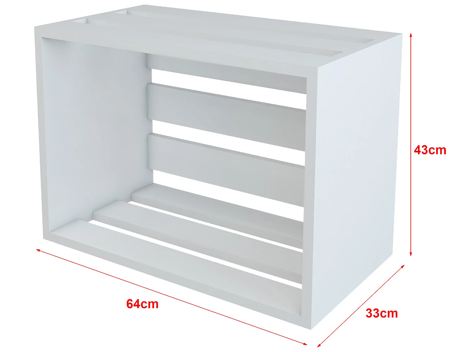 Table d'appoint rectangulaire Rønde boîte de stockage 43 x 64 x 33 cm blanc [en.casa]