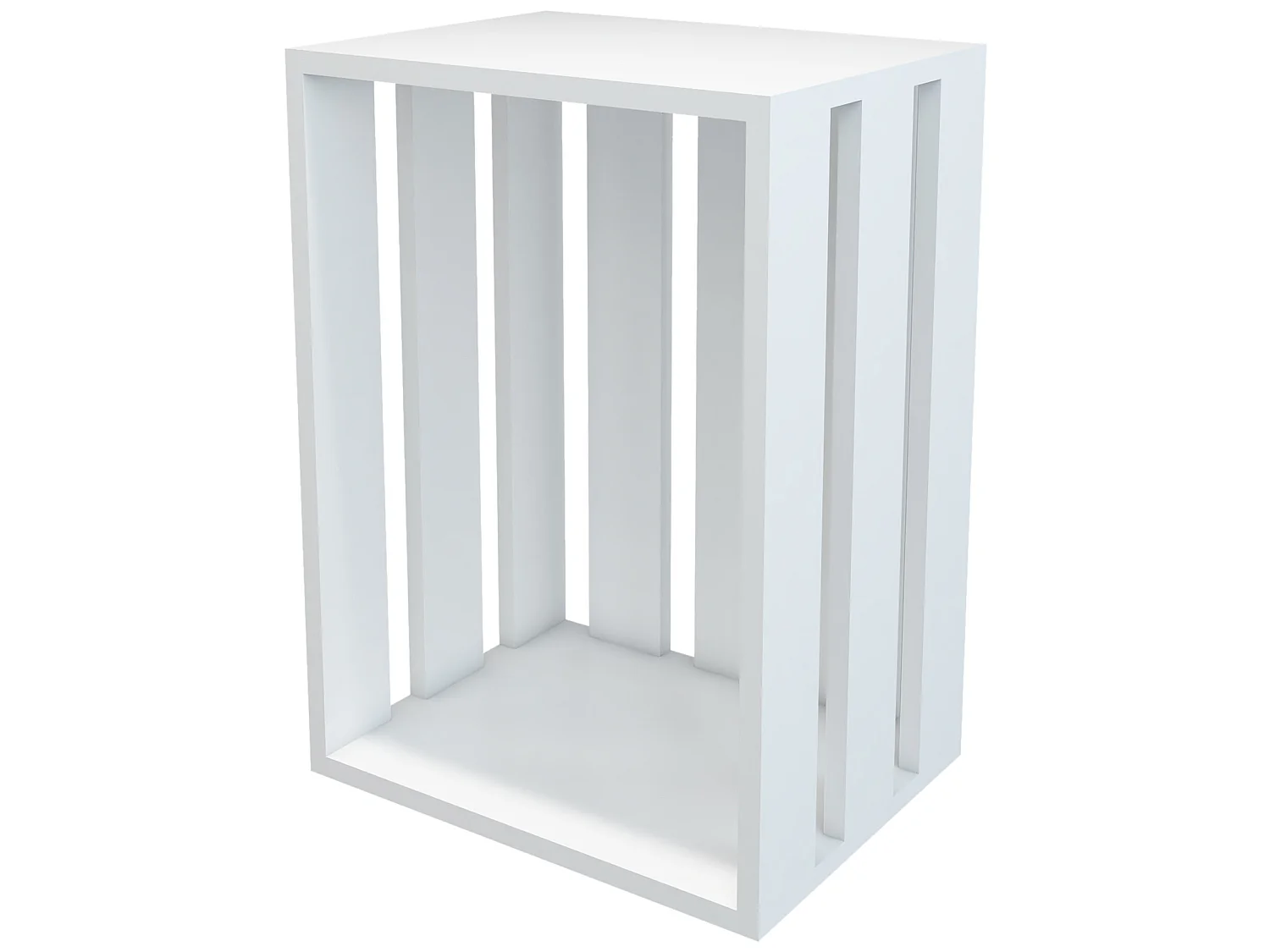 Table d'appoint rectangulaire Rønde boîte de stockage 43 x 64 x 33 cm blanc [en.casa]