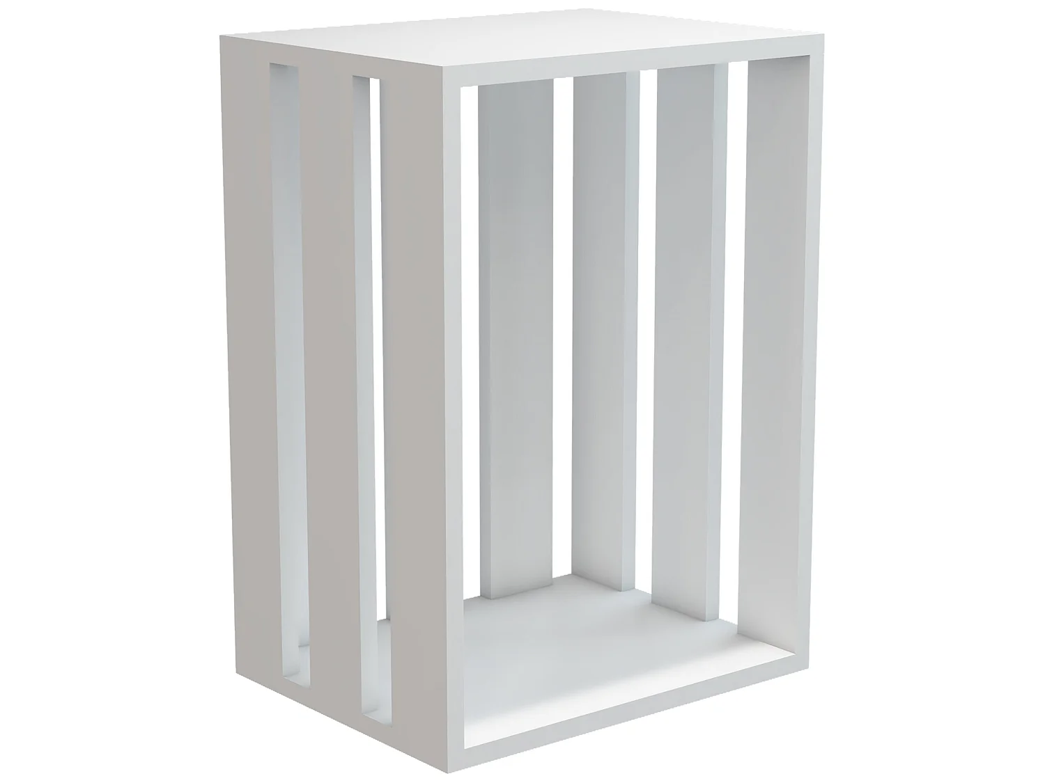 Table d'appoint rectangulaire Rønde boîte de stockage 43 x 64 x 33 cm blanc [en.casa]