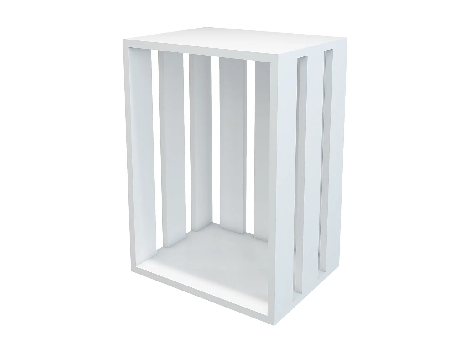 Table d'appoint rectangulaire Rønde boîte de stockage 43 x 64 x 33 cm blanc [en.casa]