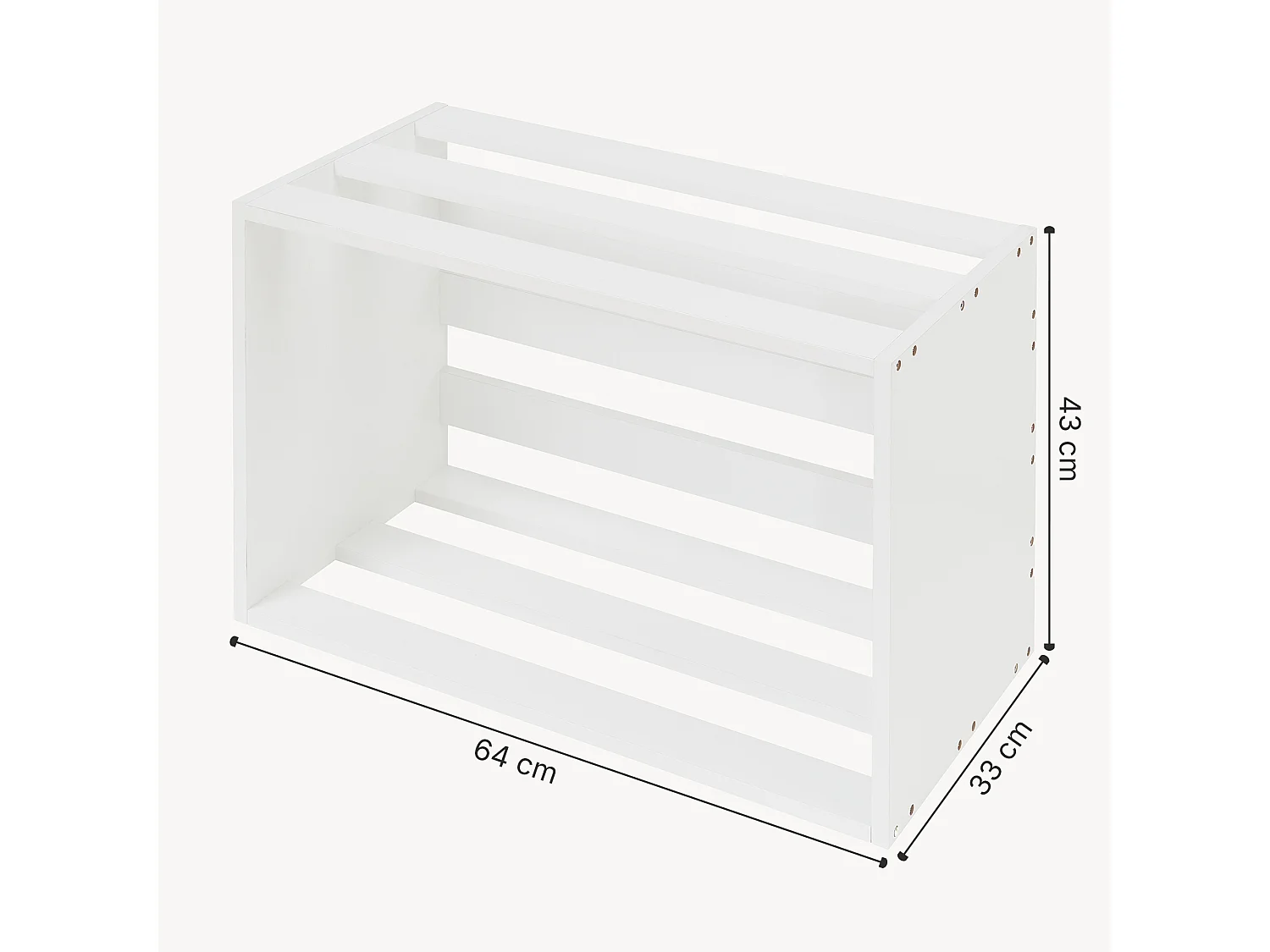Table d'appoint rectangulaire Rønde boîte de stockage 43 x 64 x 33 cm blanc [en.casa]
