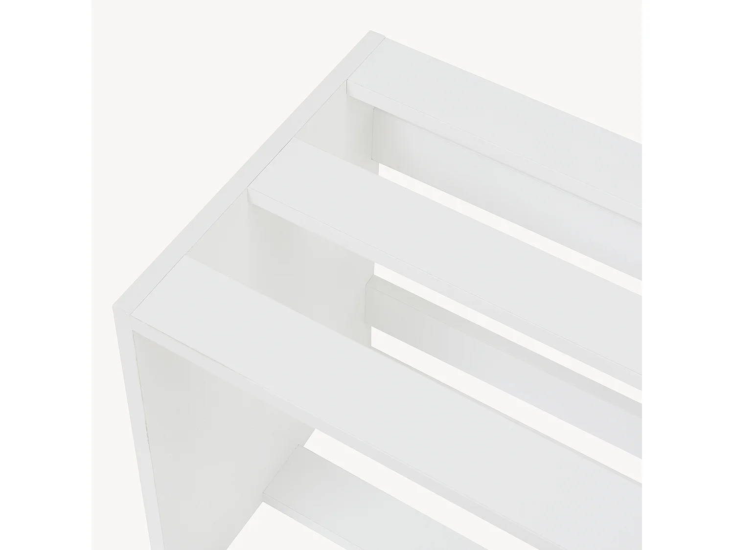 Table d'appoint rectangulaire Rønde boîte de stockage 43 x 64 x 33 cm blanc [en.casa]