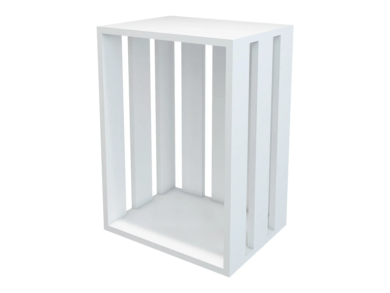 Table d'appoint rectangulaire Rønde boîte de stockage 43 x 64 x 33 cm blanc [en.casa]