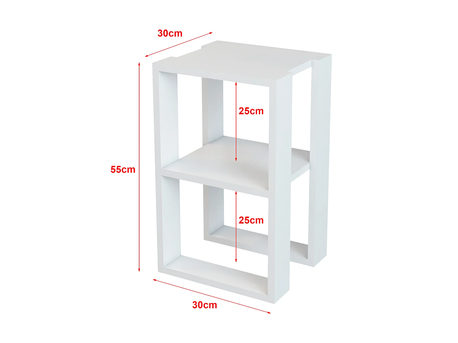 Table d'appoint carrée Thyholm avec surface de stockage 55 x 30 x 30 cm blanc [en.casa]