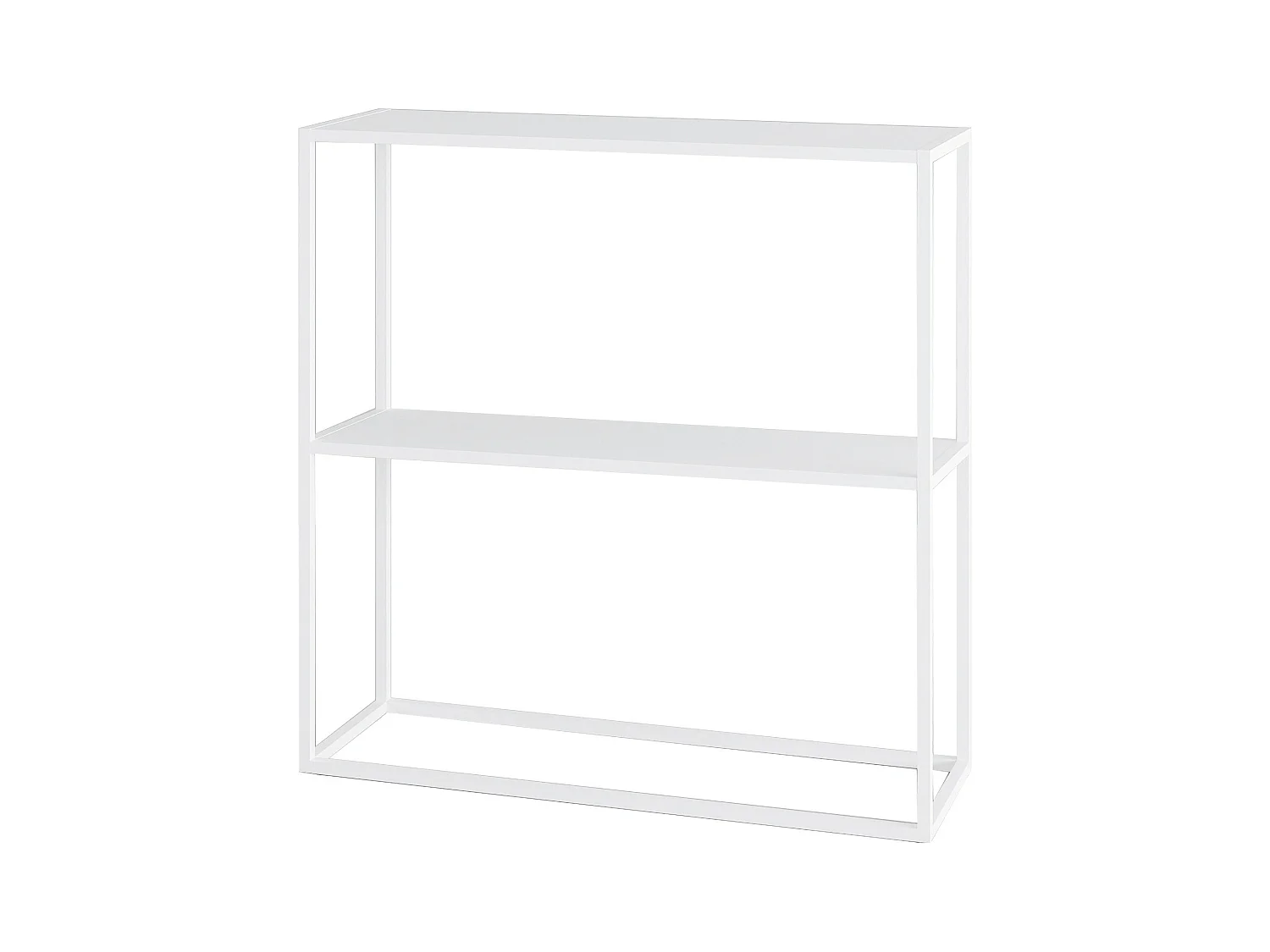 Table console Strömstad avec surface de rangement 80 x 79,5 x 26 cm blanc mat [en.casa]