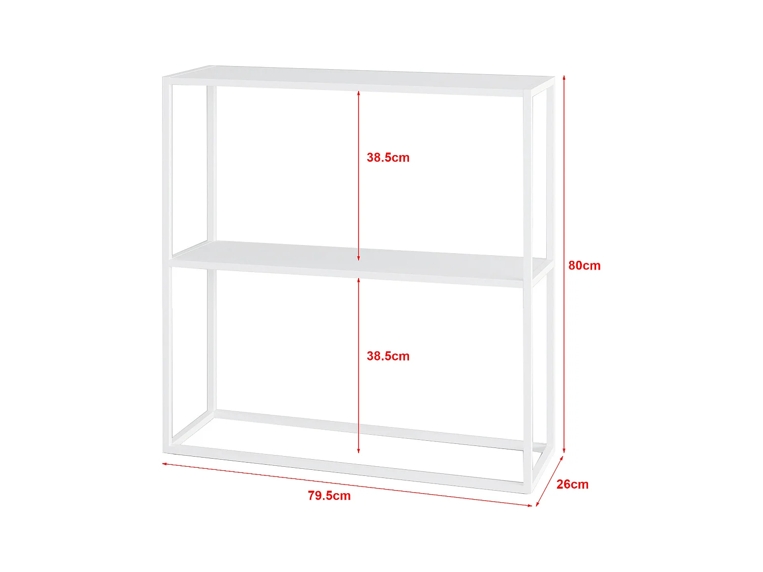 Table console Strömstad avec surface de rangement 80 x 79,5 x 26 cm blanc mat [en.casa]