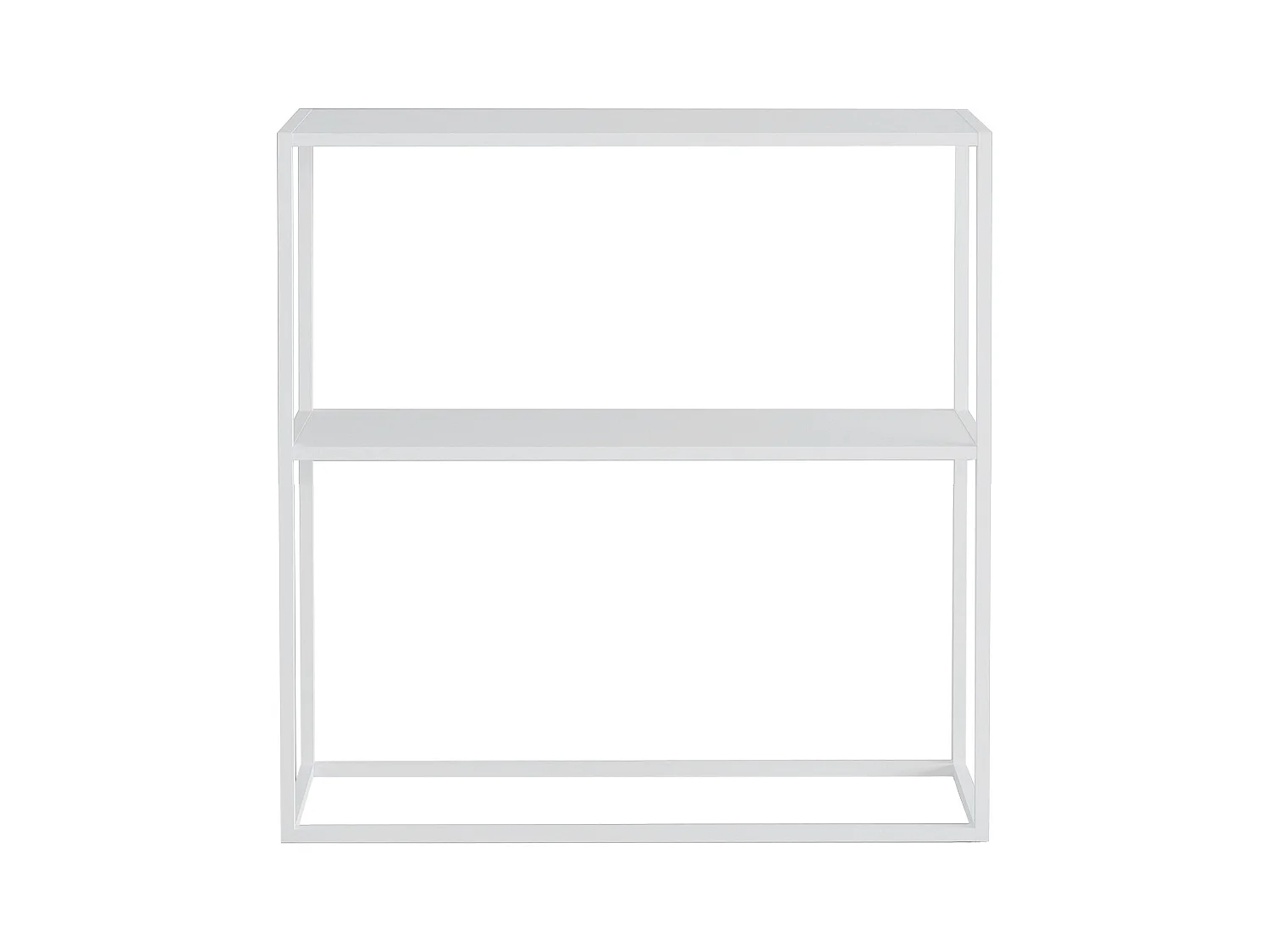 Table console Strömstad avec surface de rangement 80 x 79,5 x 26 cm blanc mat [en.casa]