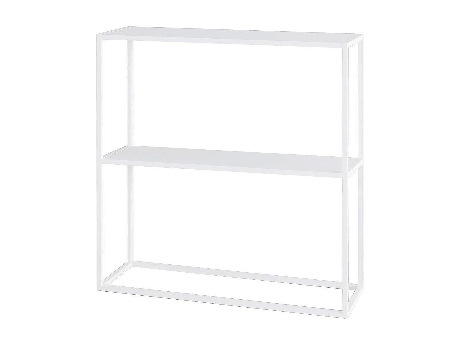 Table console Strömstad avec surface de rangement 80 x 79,5 x 26 cm blanc mat [en.casa]