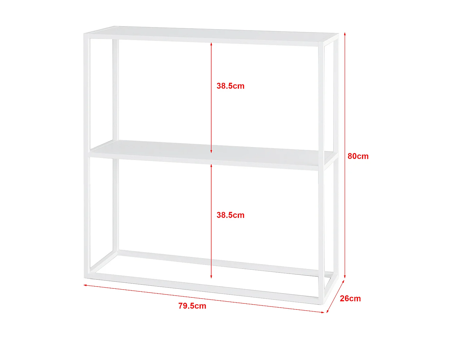 Table console Strömstad avec surface de rangement 80 x 79,5 x 26 cm blanc mat [en.casa]