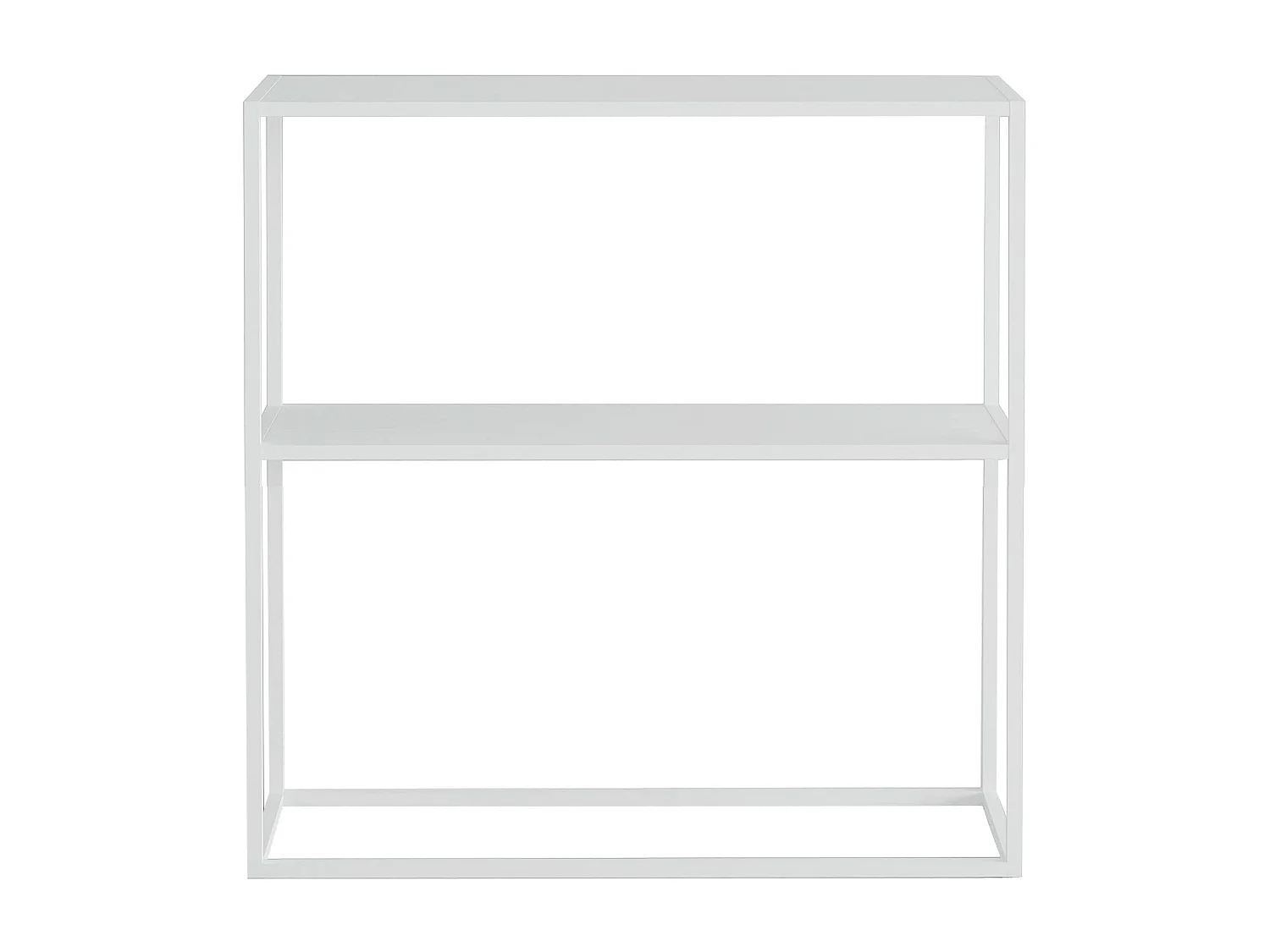 Table console Strömstad avec surface de rangement 80 x 79,5 x 26 cm blanc mat [en.casa]