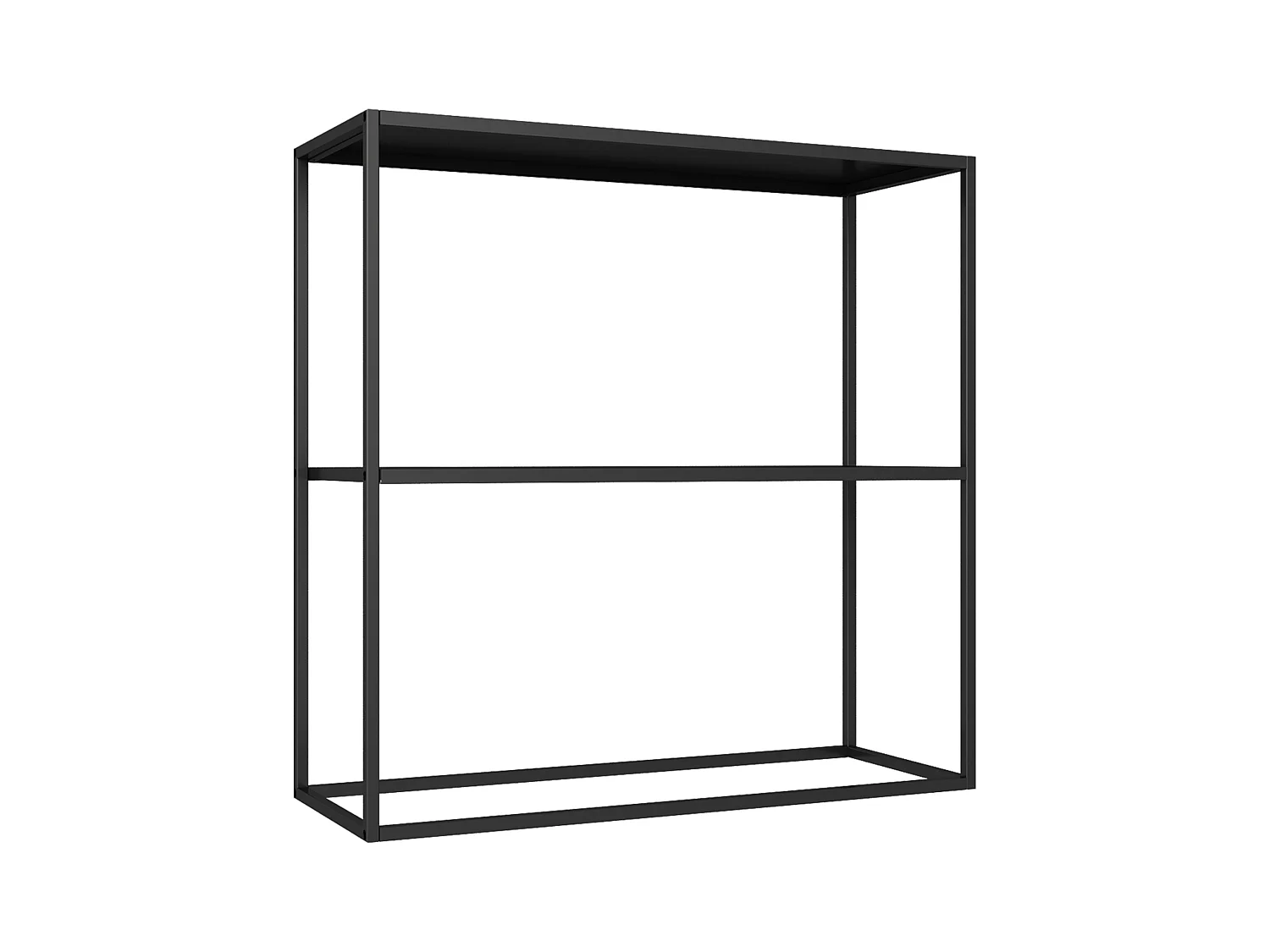 Table console Strömstad avec surface de rangement 80 x 79,5 x 26 cm noir mat [en.casa]