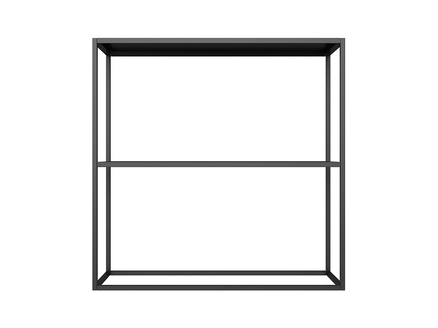 Table console Strömstad avec surface de rangement 80 x 79,5 x 26 cm noir mat [en.casa]