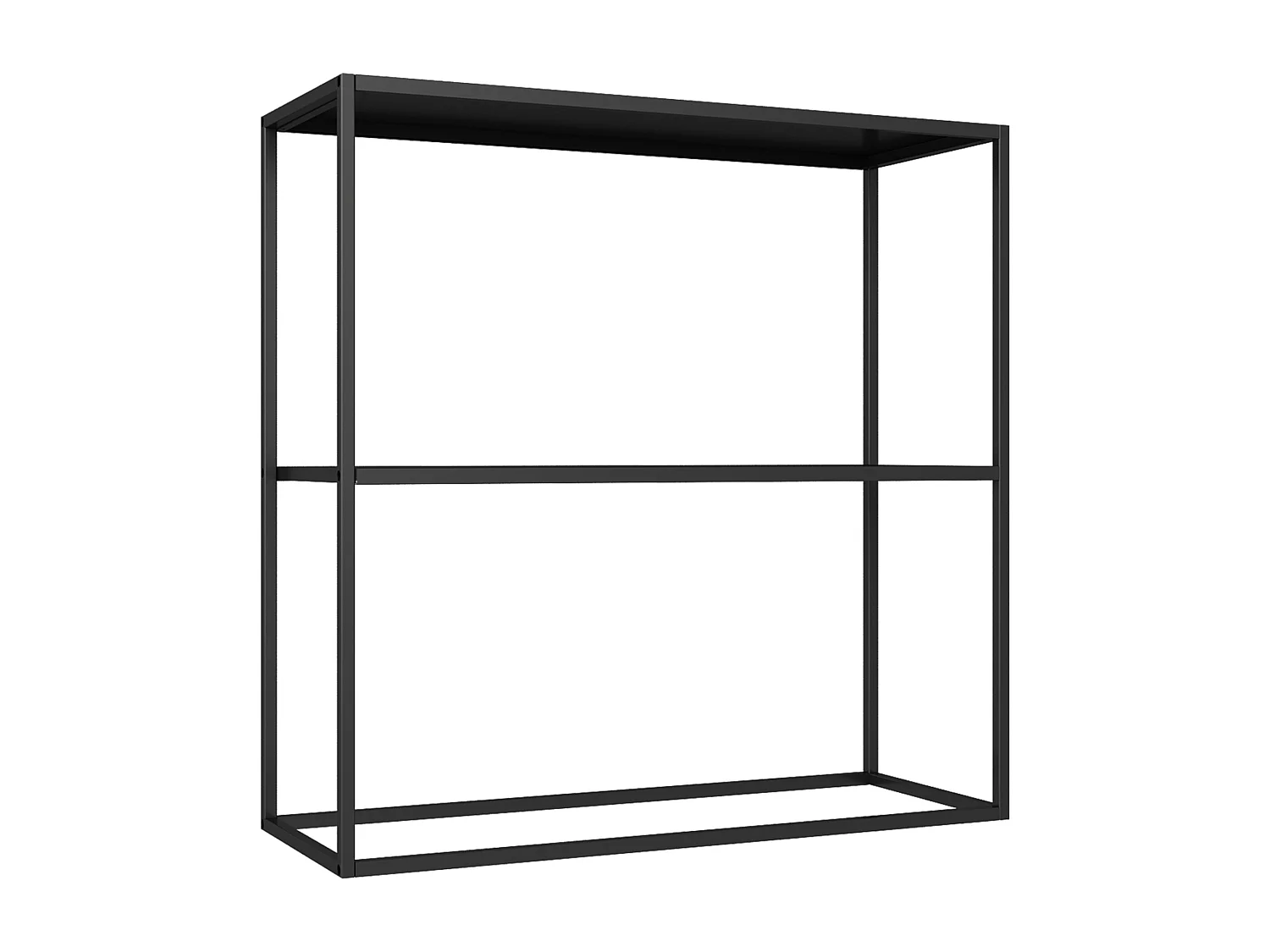 Table console Strömstad avec surface de rangement 80 x 79,5 x 26 cm noir mat [en.casa]