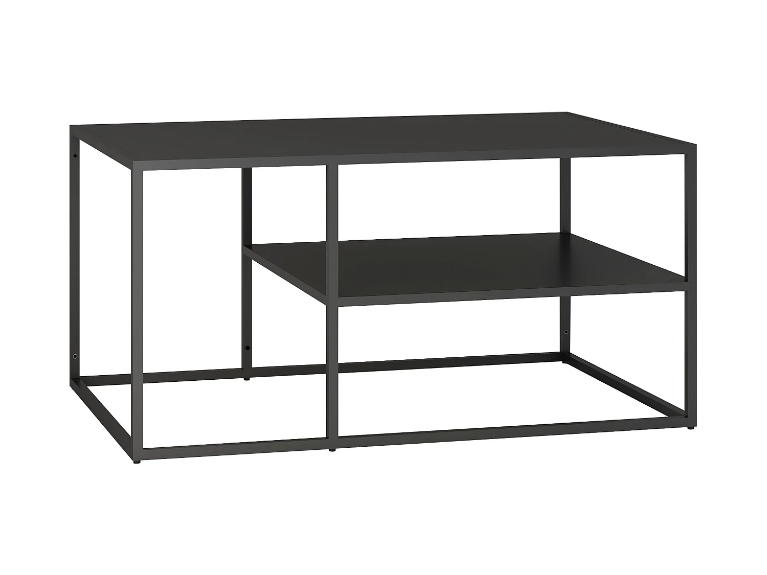 Table basse Solund du Salon Rectangulaire 45 x 90 x 60 cm Noir [en.casa]
