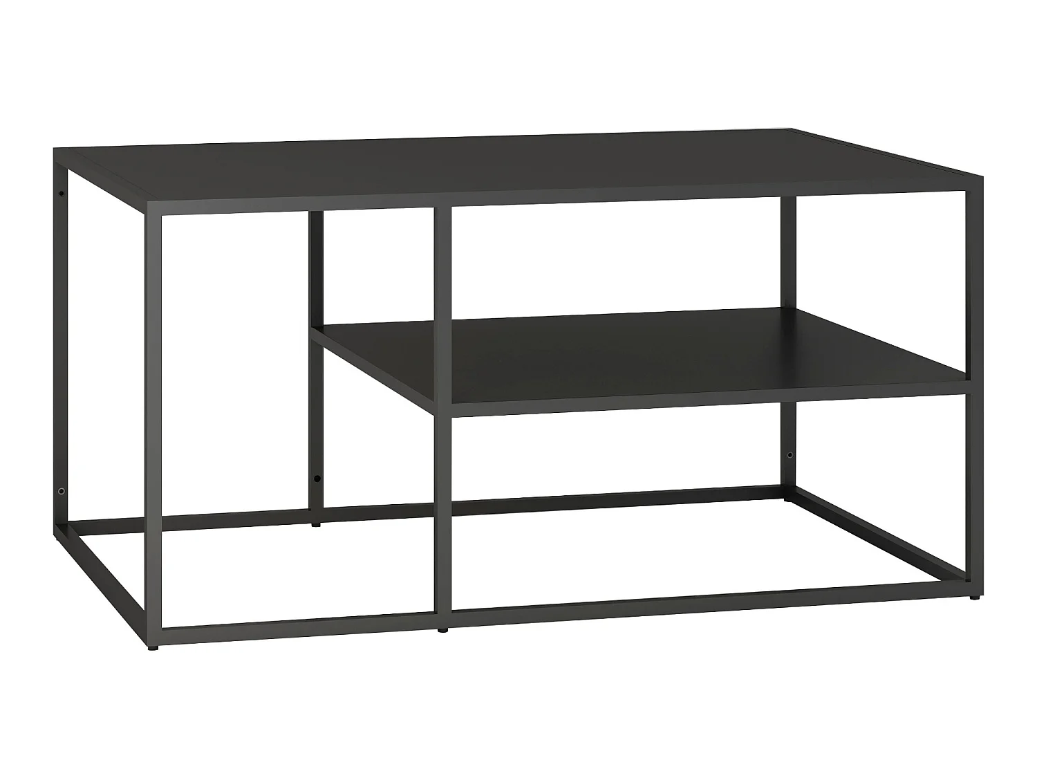Table basse Solund du Salon Rectangulaire 45 x 90 x 60 cm Noir [en.casa]