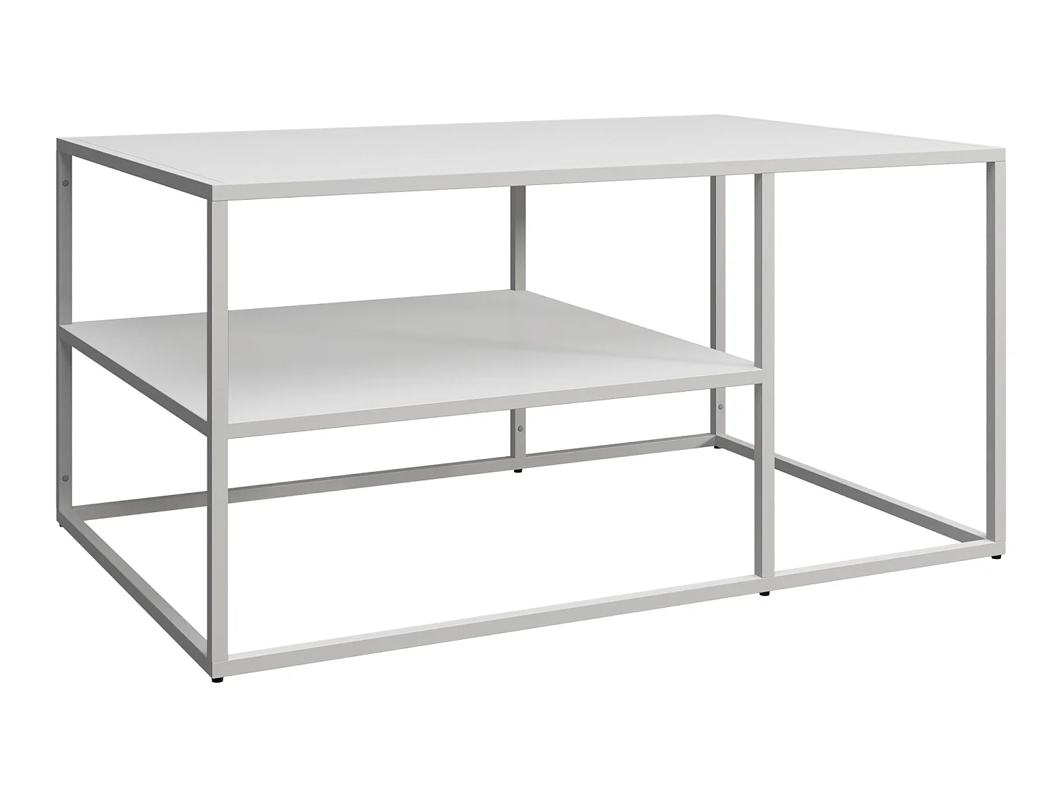 Table basse Solund du Salon Rectangulaire 45 x 90 x 60 cm Blanc [en.casa]