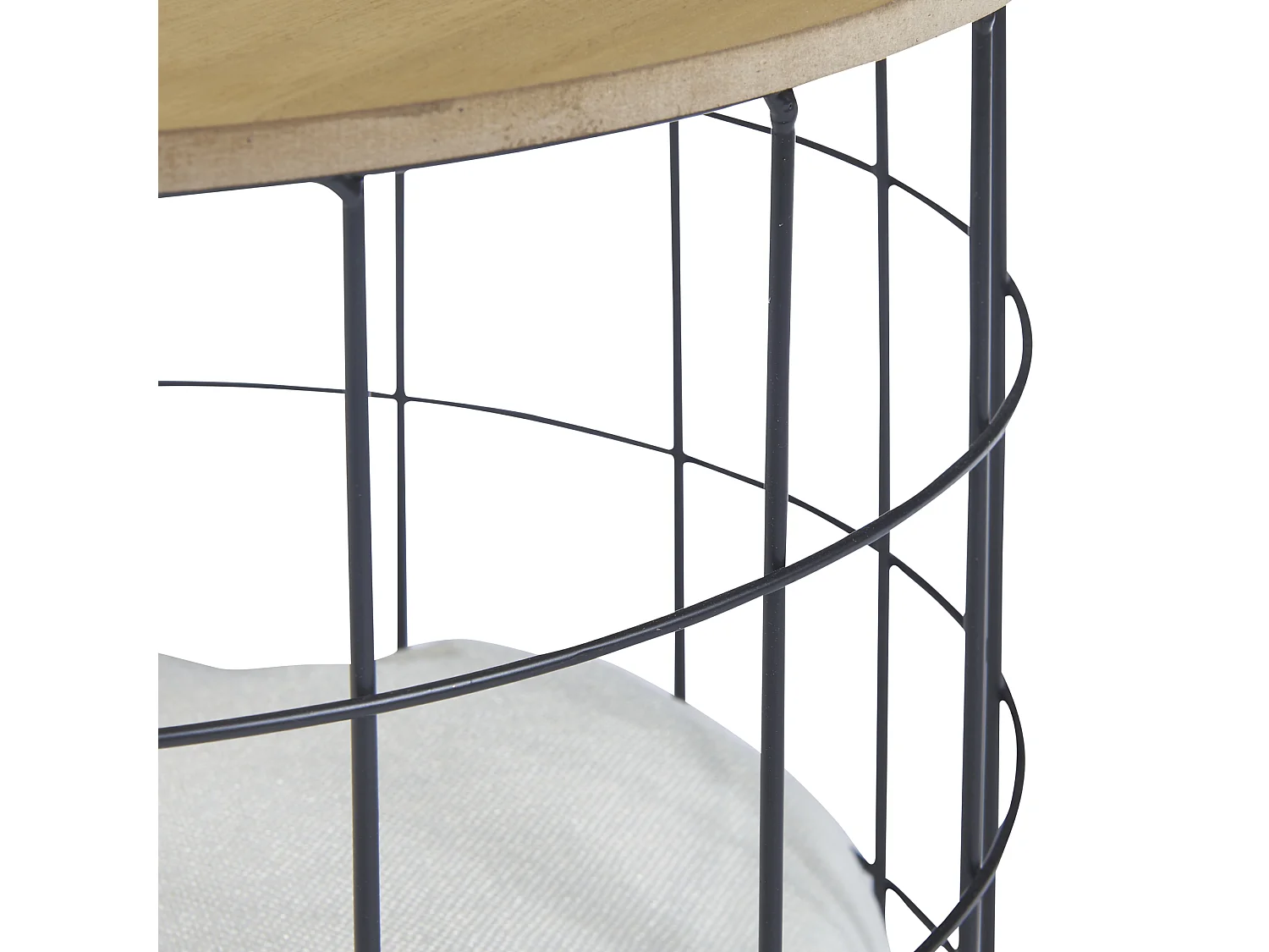 Set de 2 tables basses Haapajärvi panier avec couvercle amovible noir effet bois [en.casa]