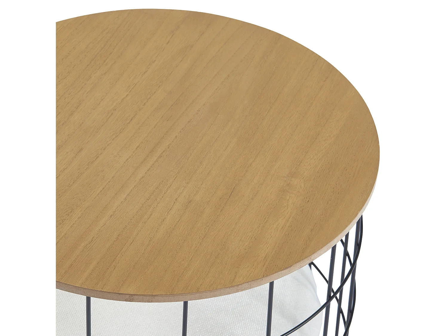 Set de 2 tables basses Haapajärvi panier avec couvercle amovible noir effet bois [en.casa]