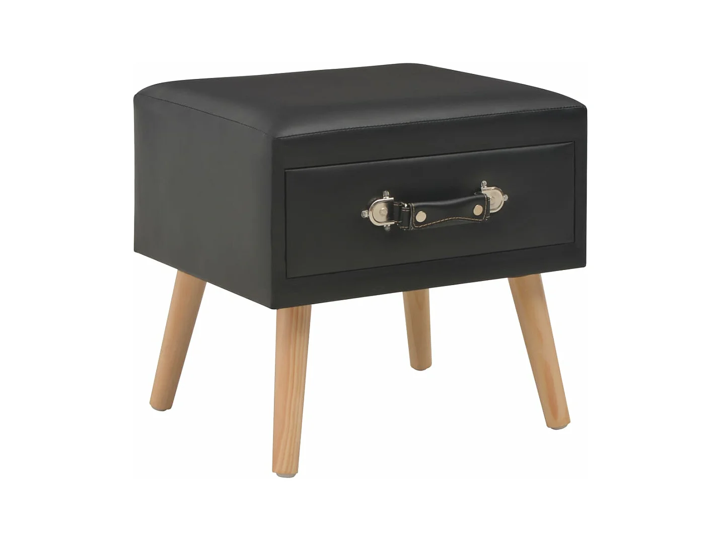 Mesita de noche, cómoda, armario, muebles de dormitorio, negro, 40x35x40 cm, sintético 1402103