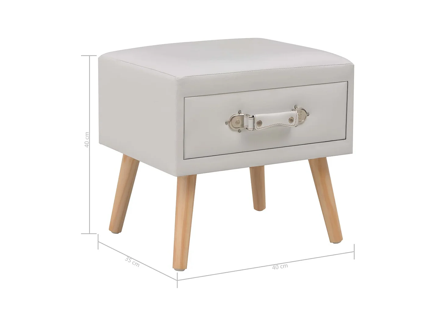 Table de nuit chevet blanche 40 x 35 x 40 cm 1402068