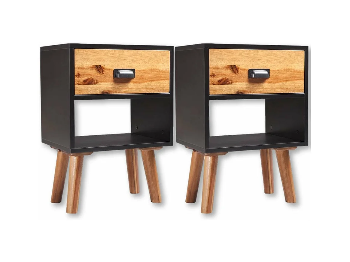 Set di 2 comodini, cassettiera, armadio, mobili per camera da letto, MDF 40 x 30 x 58 cm 1402167
