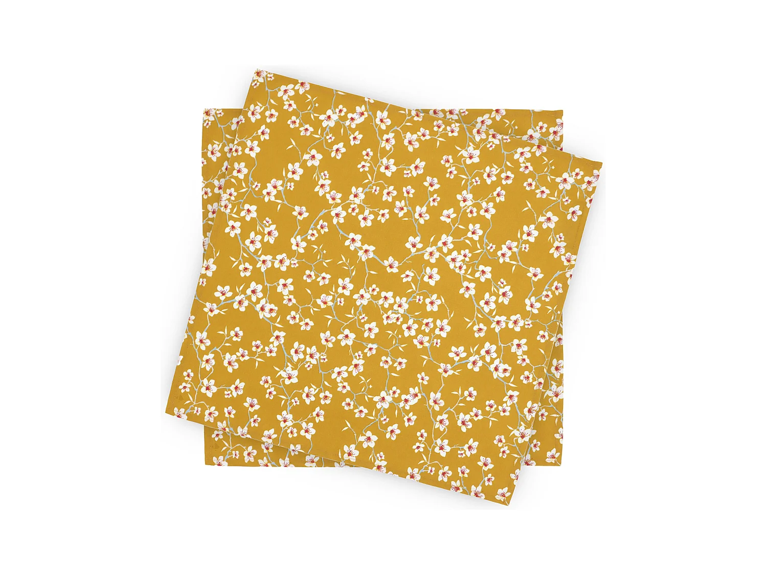 Lot de 2 sets de table enduit 45x45 cm AMANDIER jaune Safran