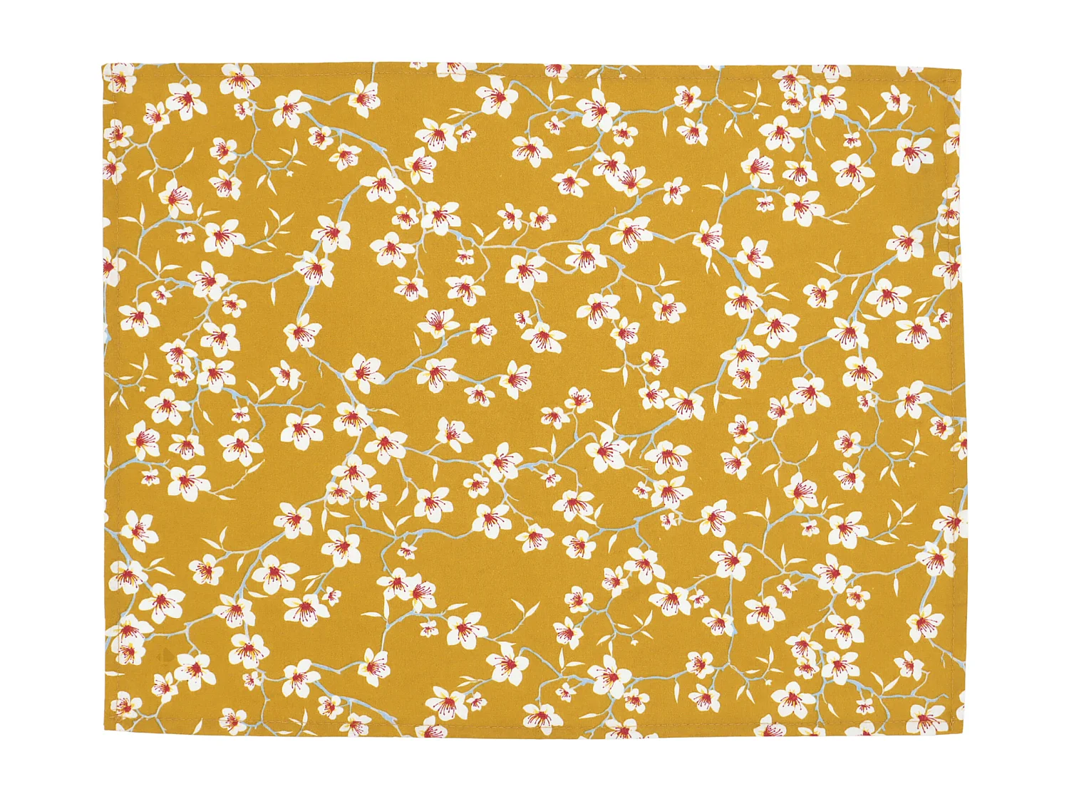 Lot de 2 sets de table enduit 35x45 cm AMANDIER jaune Safran