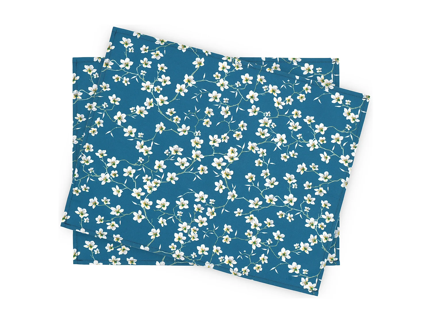 Lot de 2 sets de table enduit 35x45 cm AMANDIER Bleu