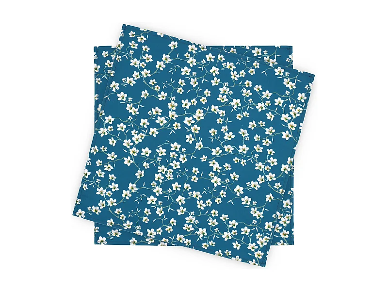 Lot de 2 sets de table enduit 45x45 cm AMANDIER Bleu