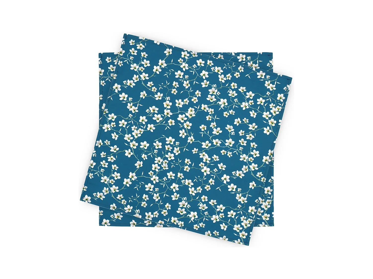 Lot de 2 sets de table enduit 45x45 cm AMANDIER Bleu