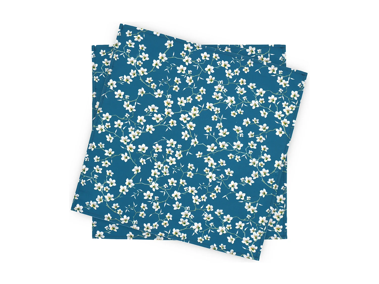 Lot de 2 sets de table enduit 45x45 cm AMANDIER Bleu