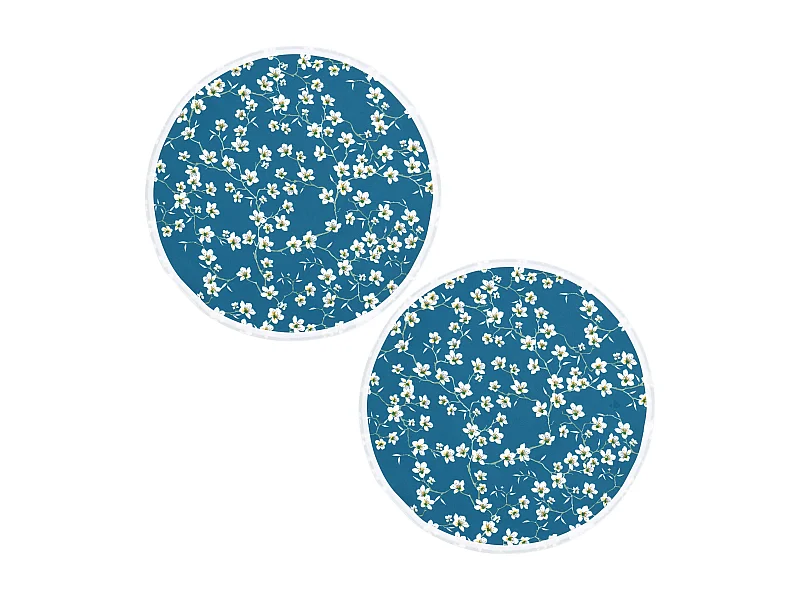 Lot de 2 sets de table enduit 38 cm AMANDIER Bleu