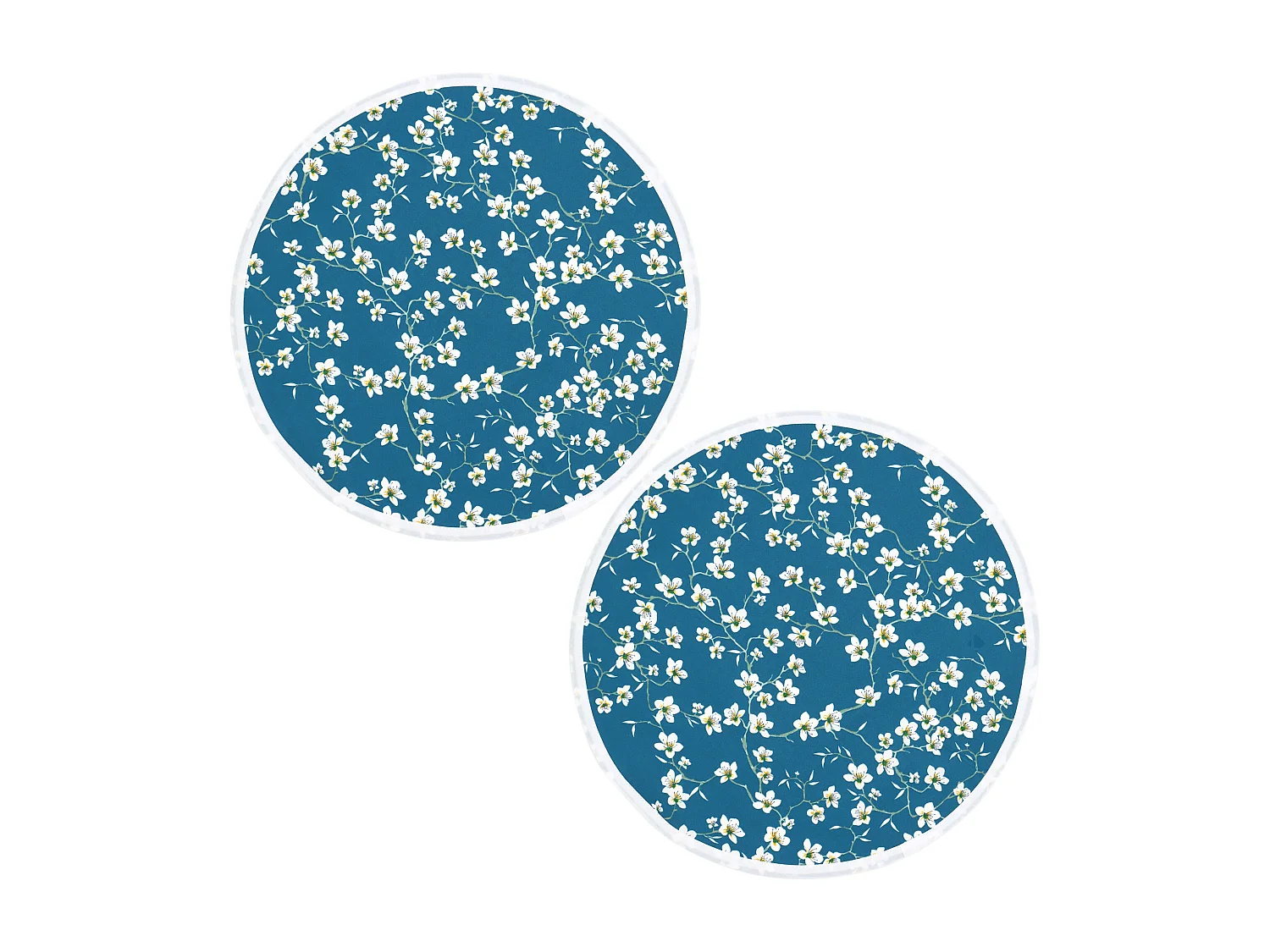 Lot de 2 sets de table enduit 38 cm AMANDIER Bleu