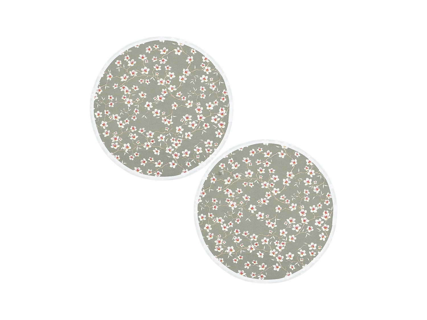 Lot de 2 sets de table enduit 38 cm AMANDIER vert Sauge